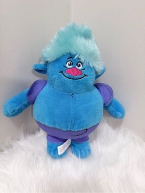Trolls Blue Plush Troll with Purple Outfit and Mint Hair - Trolls Brand 9”